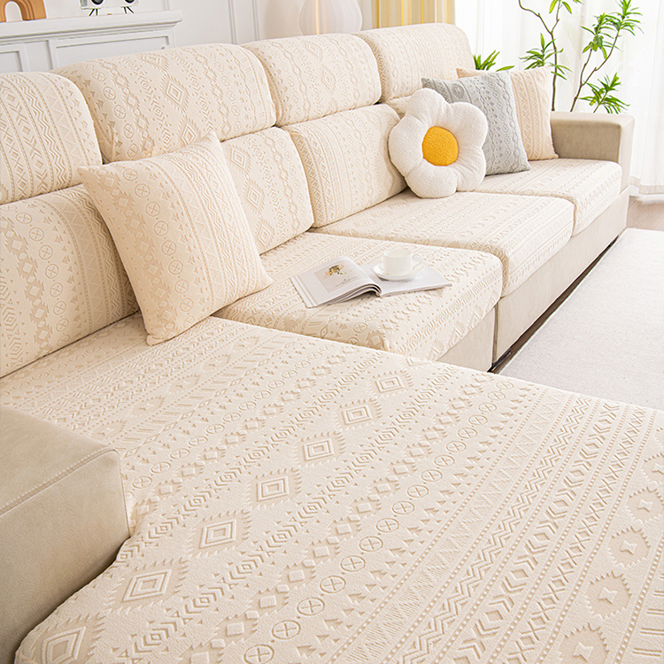 Cover Sofa Fleece Elastic Jacquard